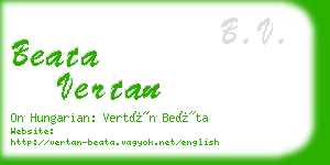beata vertan business card